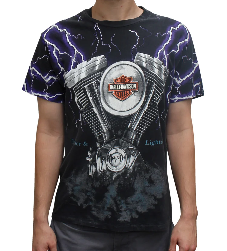 Harley-Davidson Rolling Thunder Tシャツ Harley Davidson Vintage Mens T-Shirt Print Year 1999 Rolling